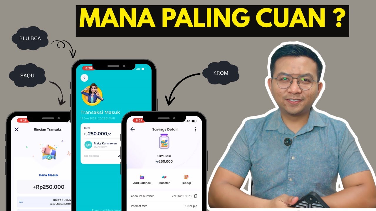 Uji Coba Nabung 1 Bulan: Blu BCA vs Krom vs Saqu — Siapa Bunga Tabungannya Paling Tinggi?