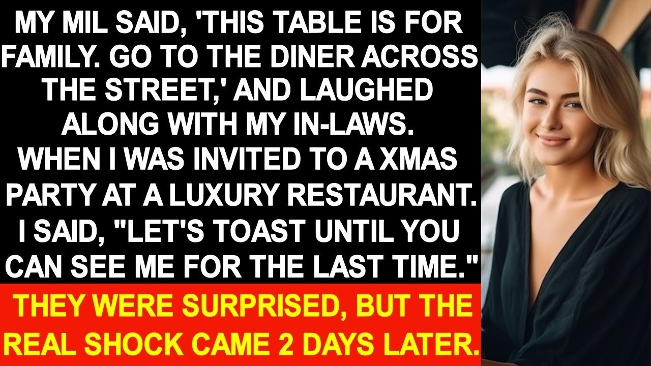 SHOCKING! At the Xmas party, my MIL said, 'This table is for family. Go to the diner' So I revealed…