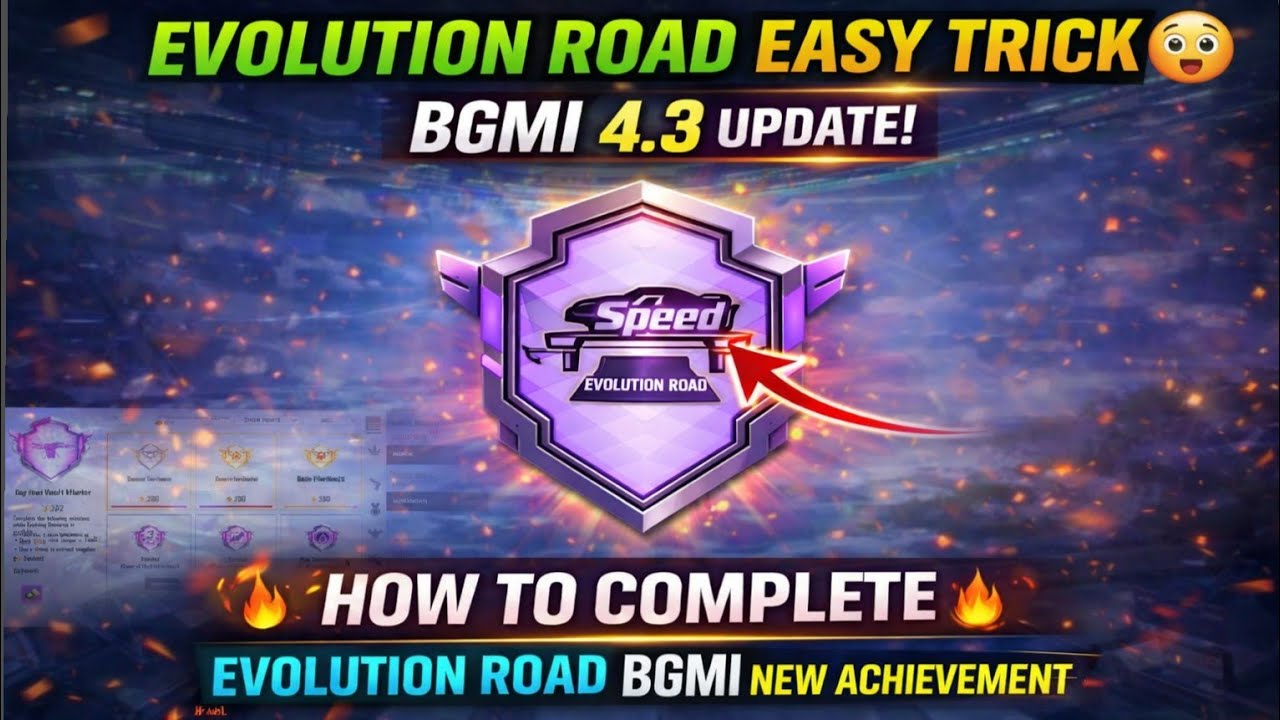 EVOLUTION ROAD ACHIEVEMENT BGMI / HOW TO COMPLETE EVOLUTION ROAD BGMI NEW ACHIEVEMENT 4.3 UPDATE