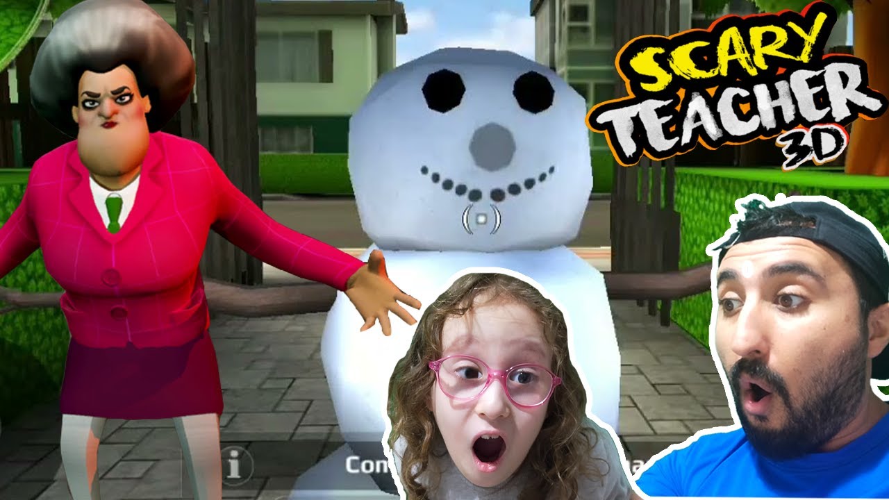 KIZGIN ÖĞRETMEN KARDAN ADAMA YUMRUK ATTI ELLERİ ŞİŞTİ 😱 SCARY TEACHER WORTH MELTING FOR ! OYUNA GEL