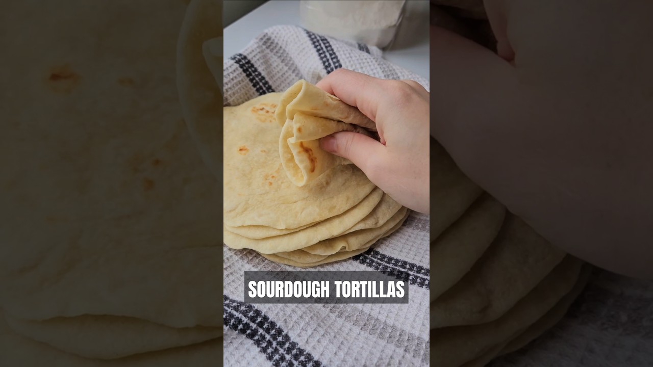 EASY, SOFT Sourdough Discard TORTILLA Recipe #sourdough #shorts