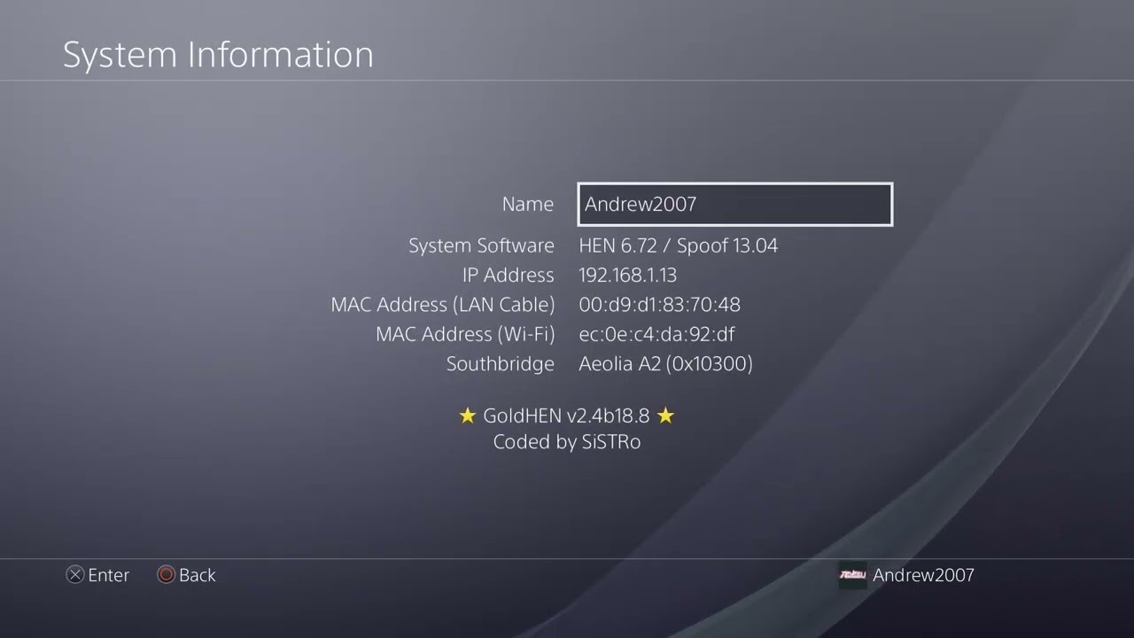 PS4 Jailbreak Spoofed To Jailbreak 13.04 GoldHEN