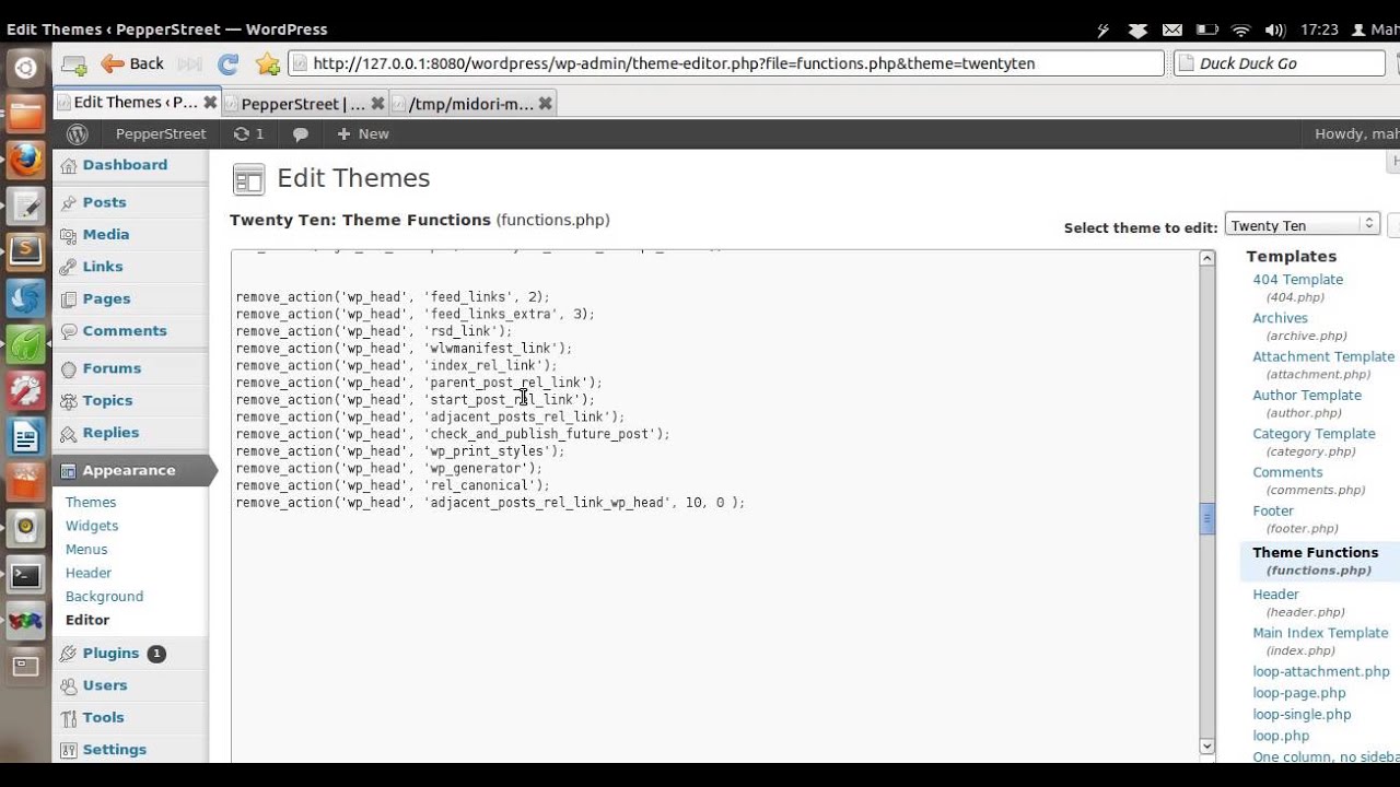 Remove WordPress Default Header information in wp_head