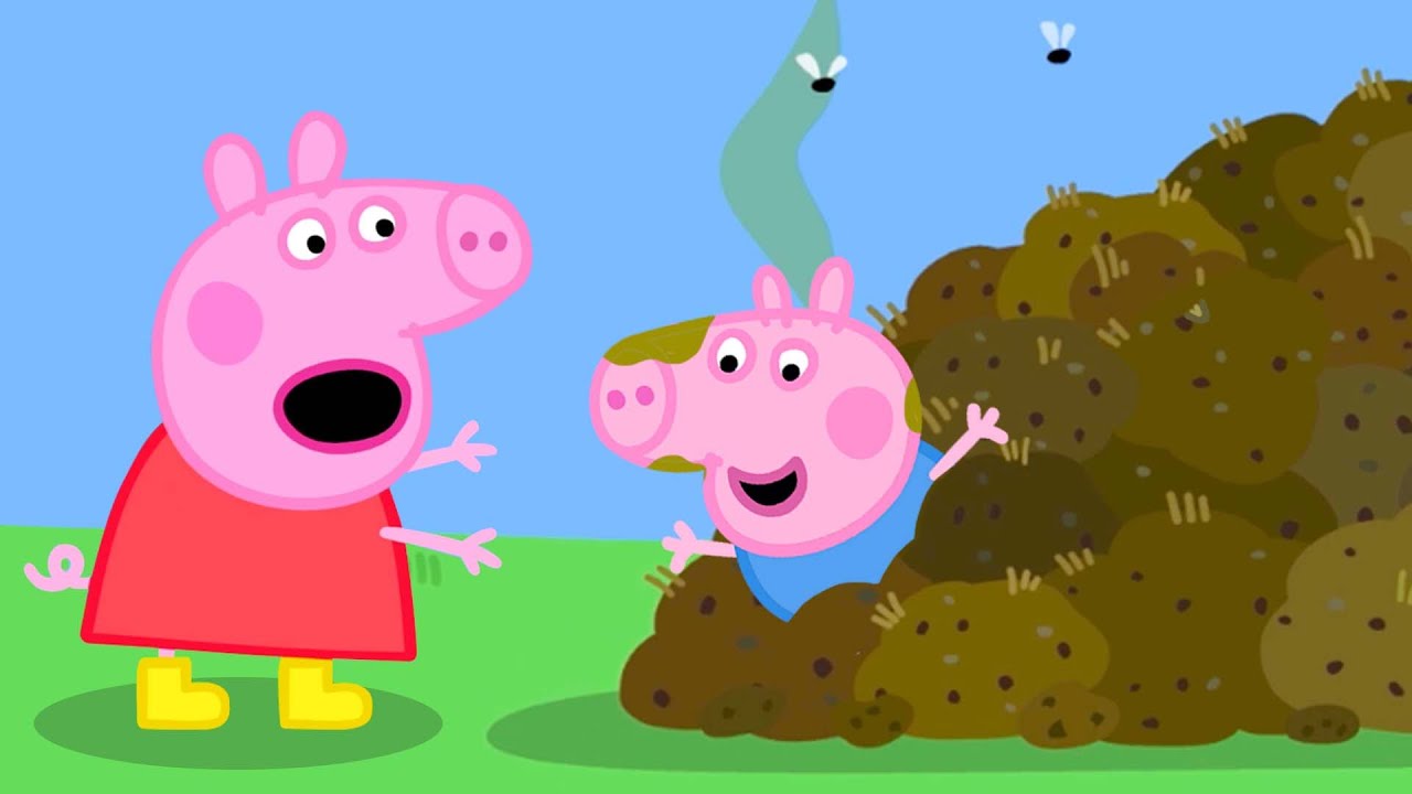 Peppa Pig Falls Into Stinky Manure With George And Grandpa Pig | Kids TV And Stories