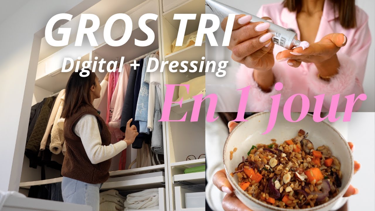 GROS TRI en 1 JOUR | Désencombrement dressing, tri digital + Recette