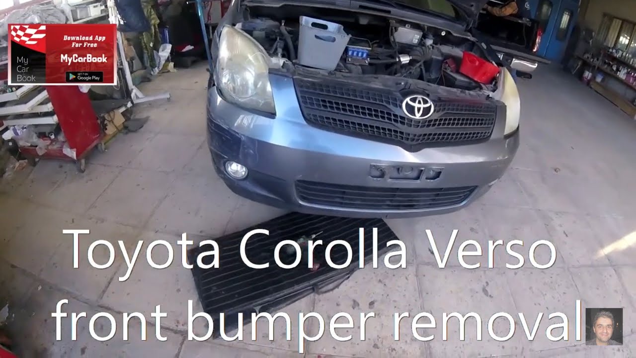 Toyota Corolla Verso  2001–2007  front bumper removal
