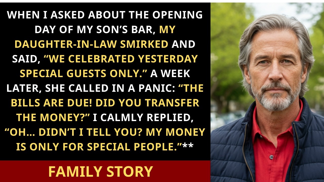 I Asked About My Son’s Bar Opening—She Said It Was Yesterday, And I Wasn’t Invited At All.