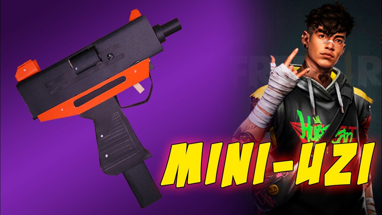 How to make PAPER GUN MINI-UZI Free Fire || Easy origami paper gun