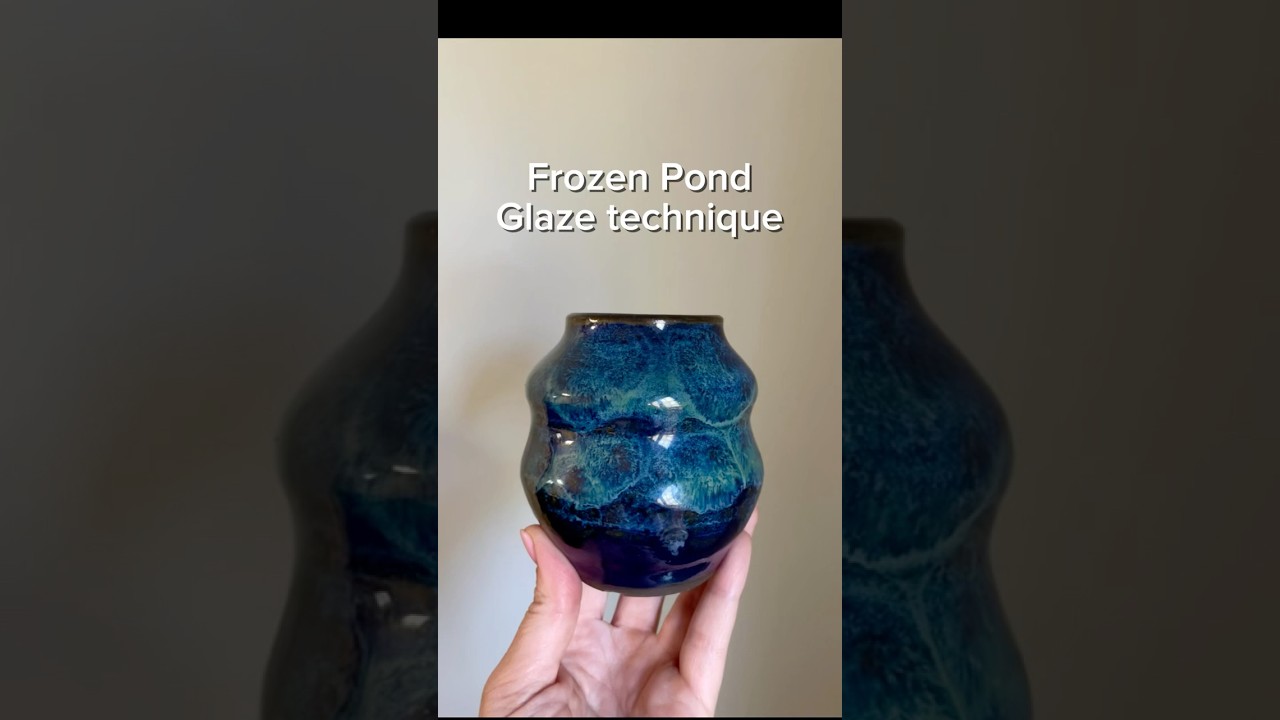 Frozen pond glaze technique. #shorts #ceramic #clay #pottery #glaze #art #diy