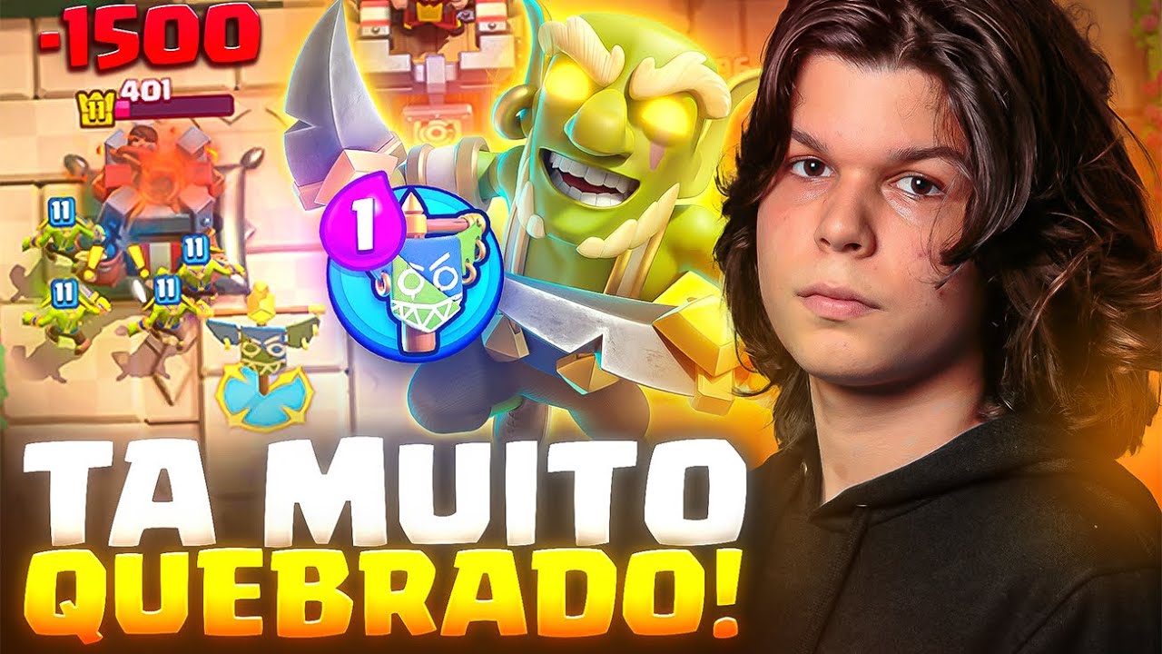 JOGUEI COM OS NOVOS GOBLINS HEROICOS NO CLASH ROYALE (MELHOR CARTA DO JOGO)