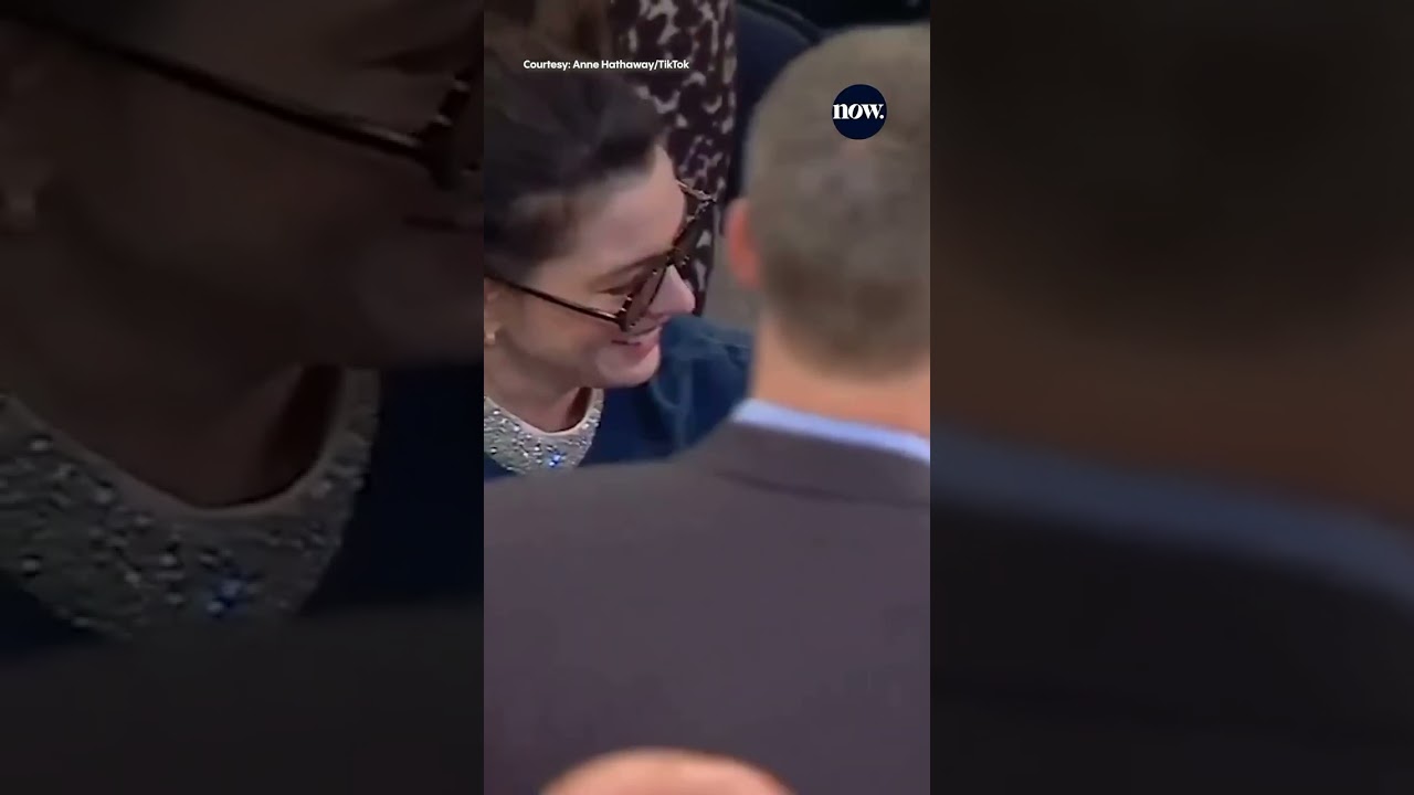Anne Hathaway thanks OG Anunoby for nearly crashing into her during Knicks game