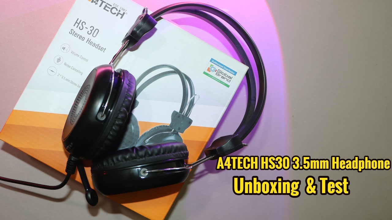 Распаковка и тестирование наушников A4TECH HS30 с 3,5-мм проводом