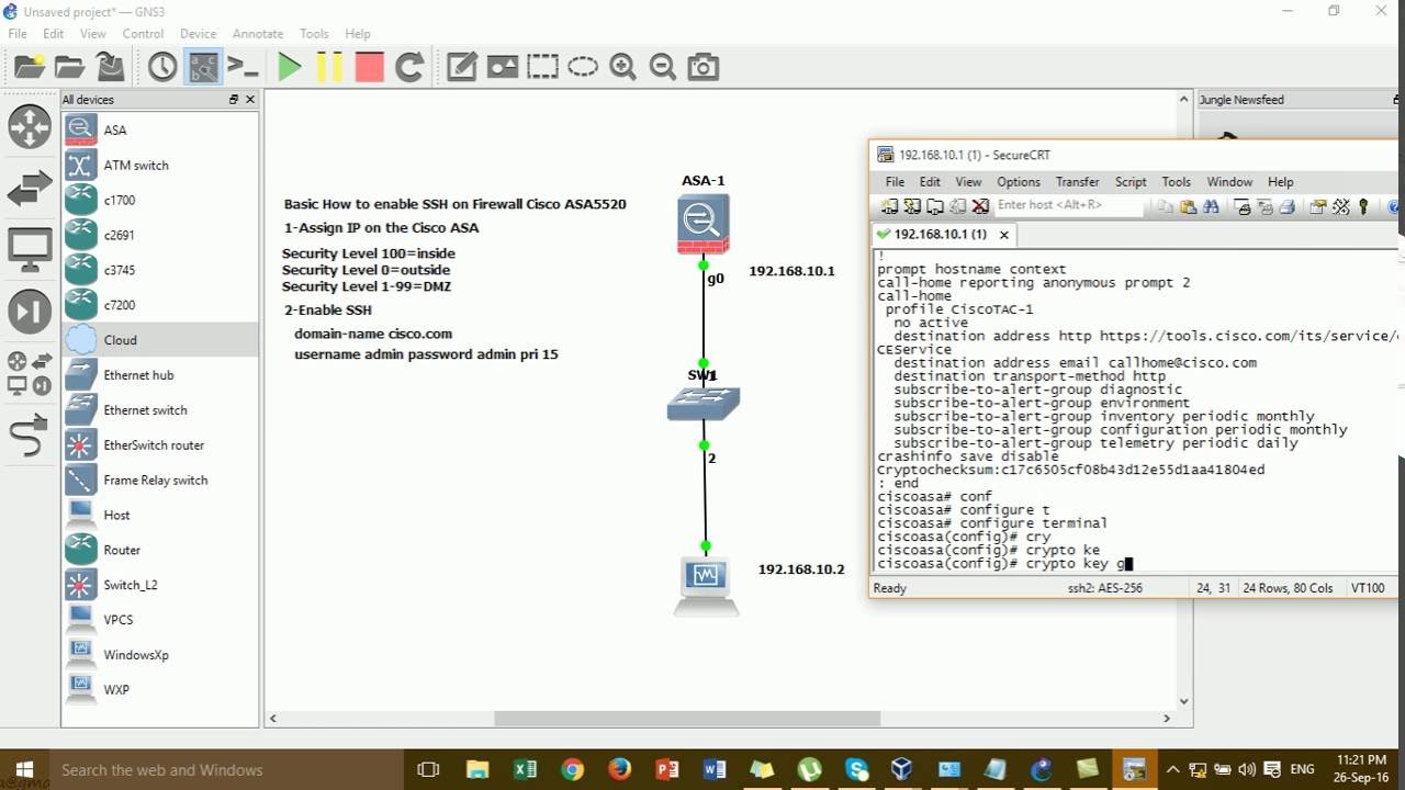 Basic How to Enable SSH on Firewall Cisco ASA 5520 Step by Step