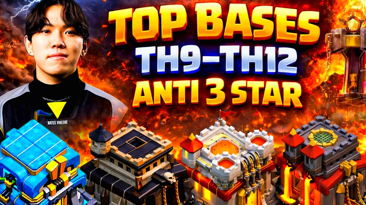 BEST BASES TH9–TH12 🔥 Anti 3 Star | Trophy + War | Clash of Clans 2026