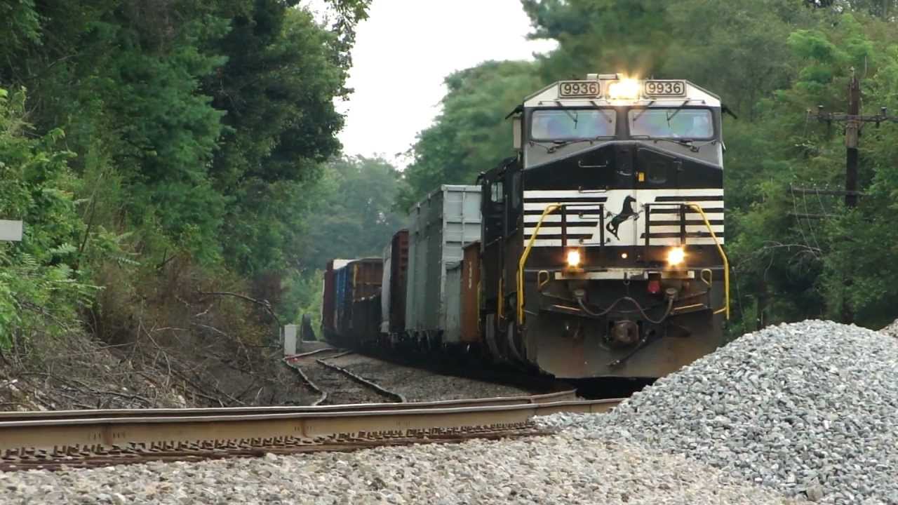 Fast Moving Loud NS Freight Train