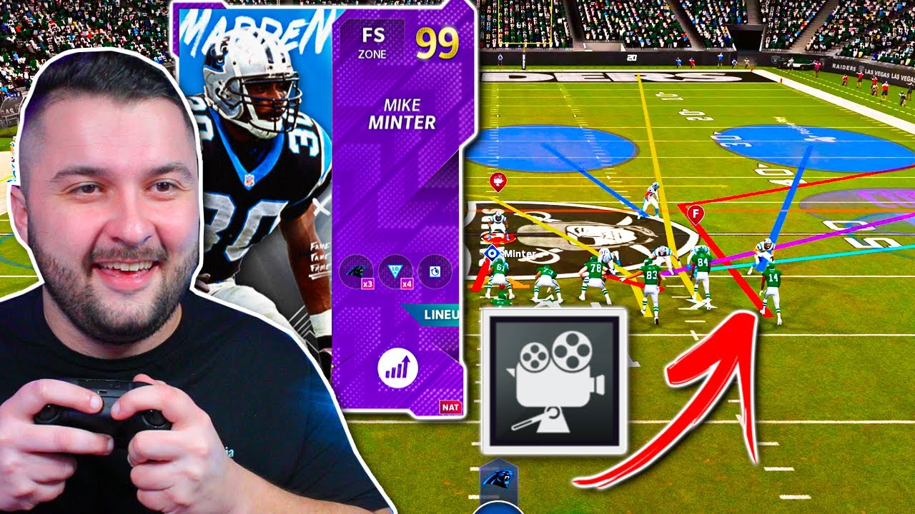 Mike Minter with Film Study ACTIVATED! Panthers Theme Team #18 - Madden 21 Ultimate Team