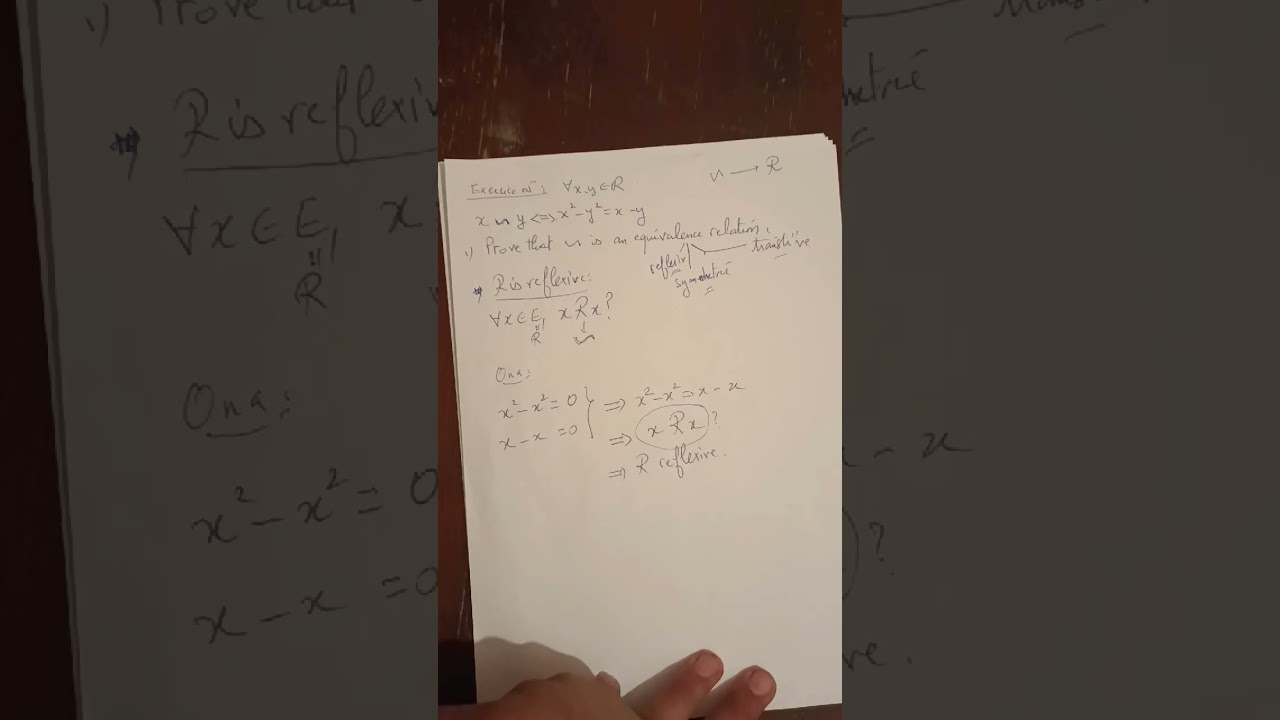 Binary relations : Exercise 5. Part 1. 