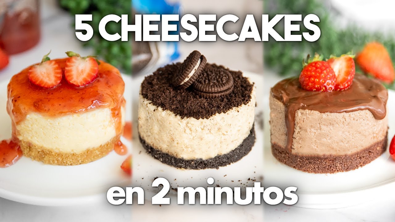 5 Mini Cheesecake SIN HORNO en 2 minutos 🍫🤎 | Postres en Microondas | Postres Sin Horno