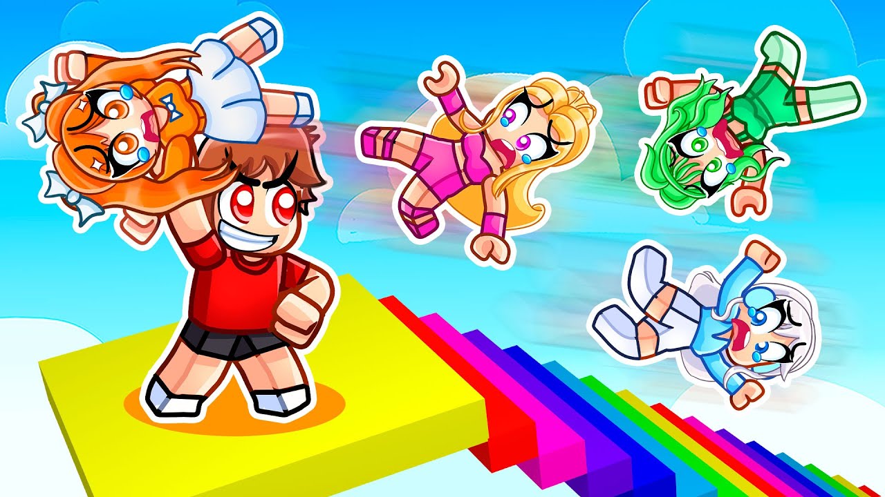 Throwing MY CRAZY FAN GIRLS Down 1,000,000 STAIRS In Roblox...