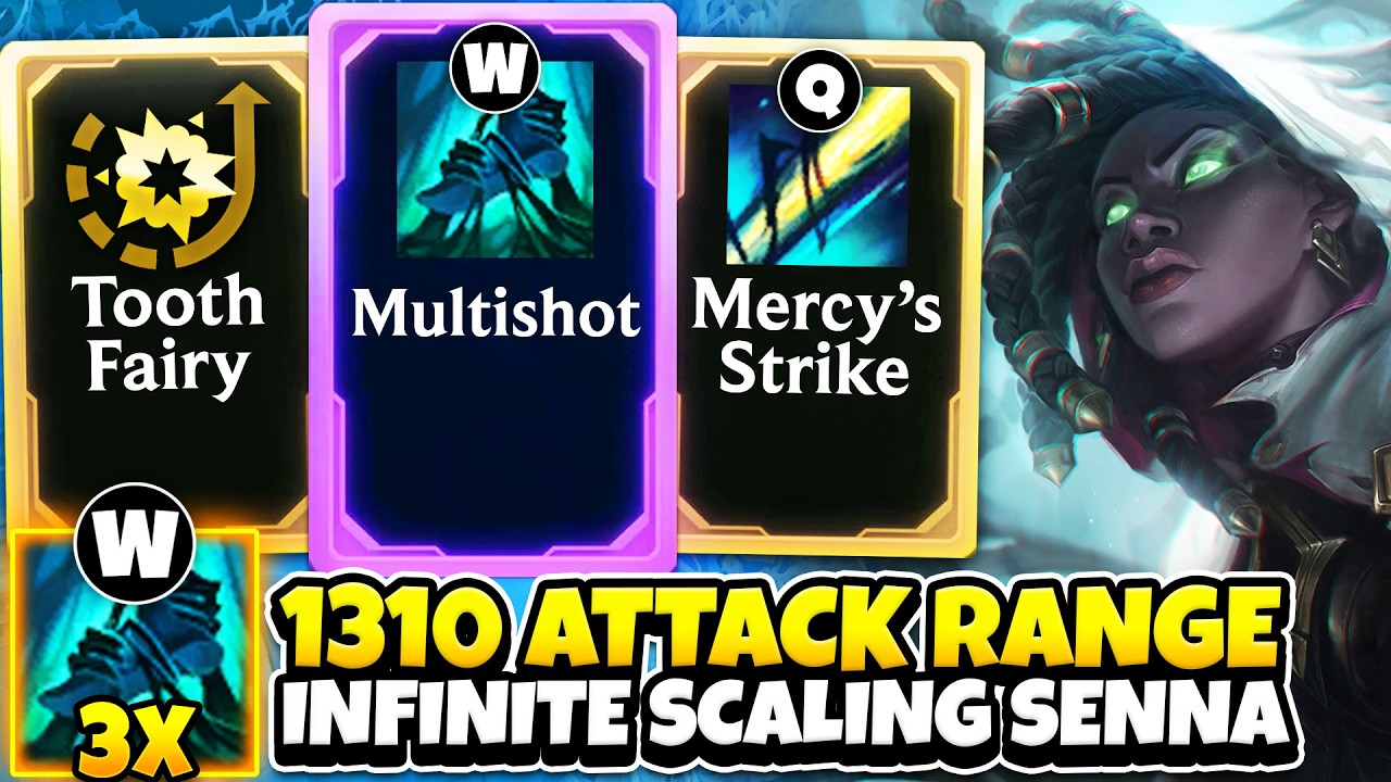 1310 Attack Range Senna: Mercy's Strike + W Shoots 3 Projectiles | ARAM Mayhem