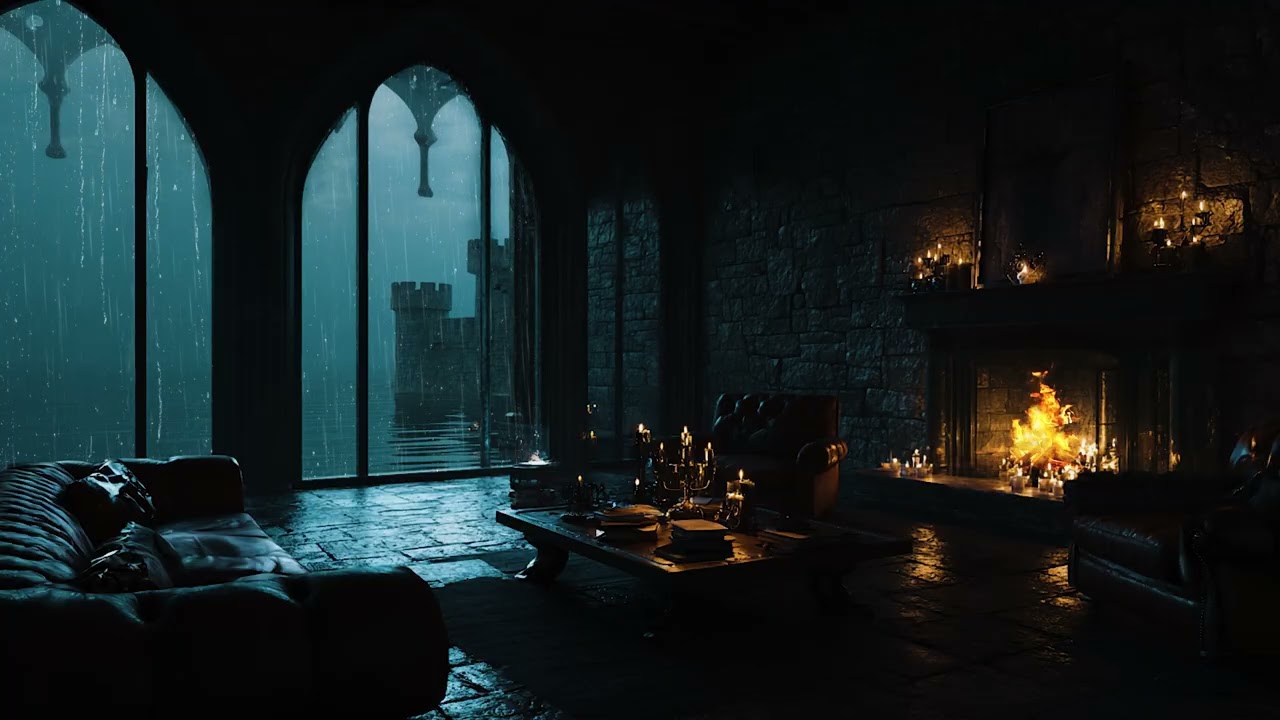 Gothic Castle Rain And Heavy Rain Ambience | Stormy Night Sounds For Deep Sleep And Relax