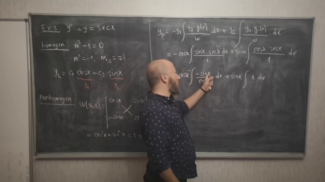 Math 219 Midterm 2 Video 3 - Parametrelerin Değişimi Metodu - Variation of Parameters