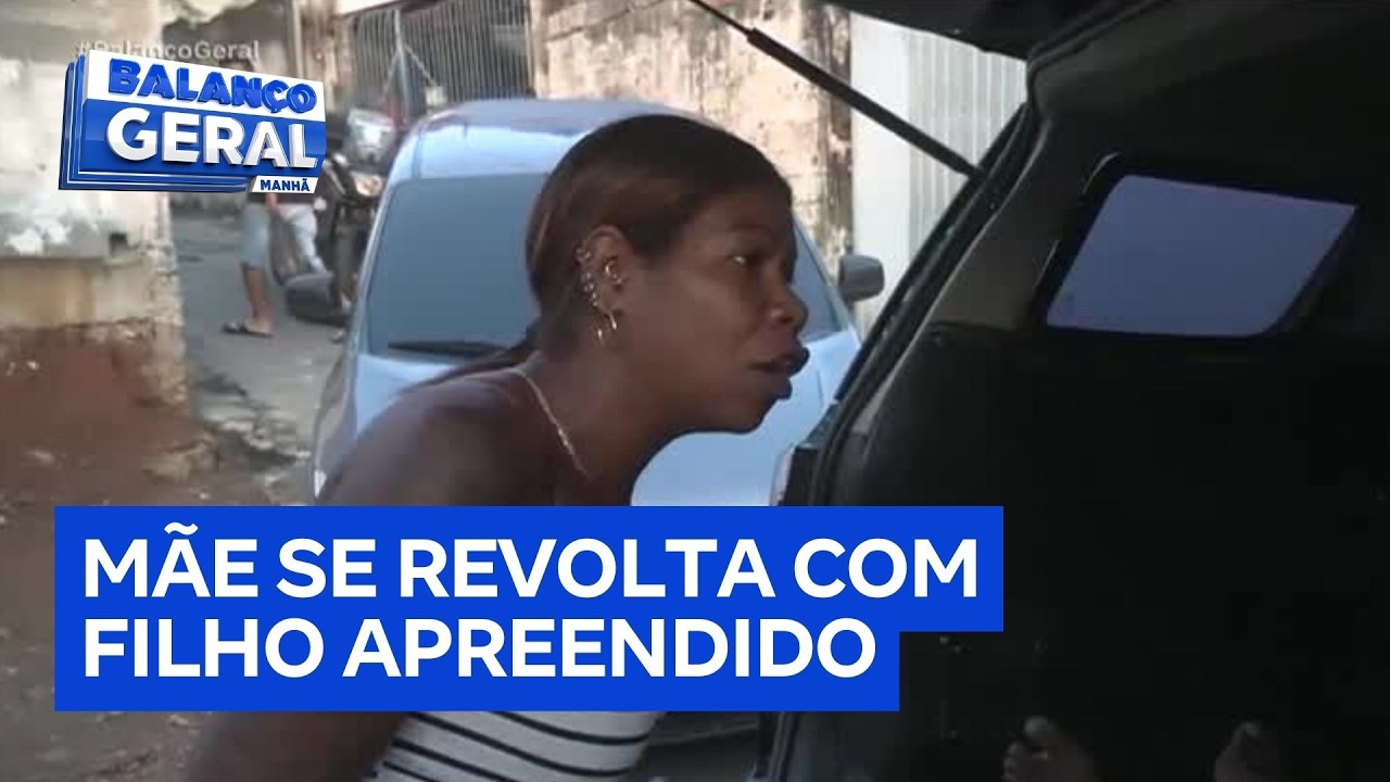 Mãe se revolta com o filho ao vê-lo apreendido por roubo de motos em São Paulo