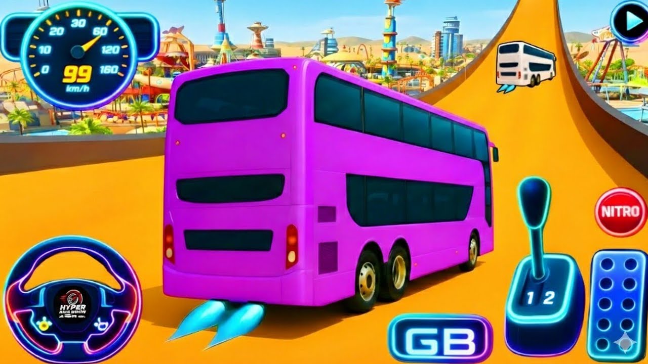 🚌 Air Drop Bus Journey - Long Jumps & Careful Control 🚀 6