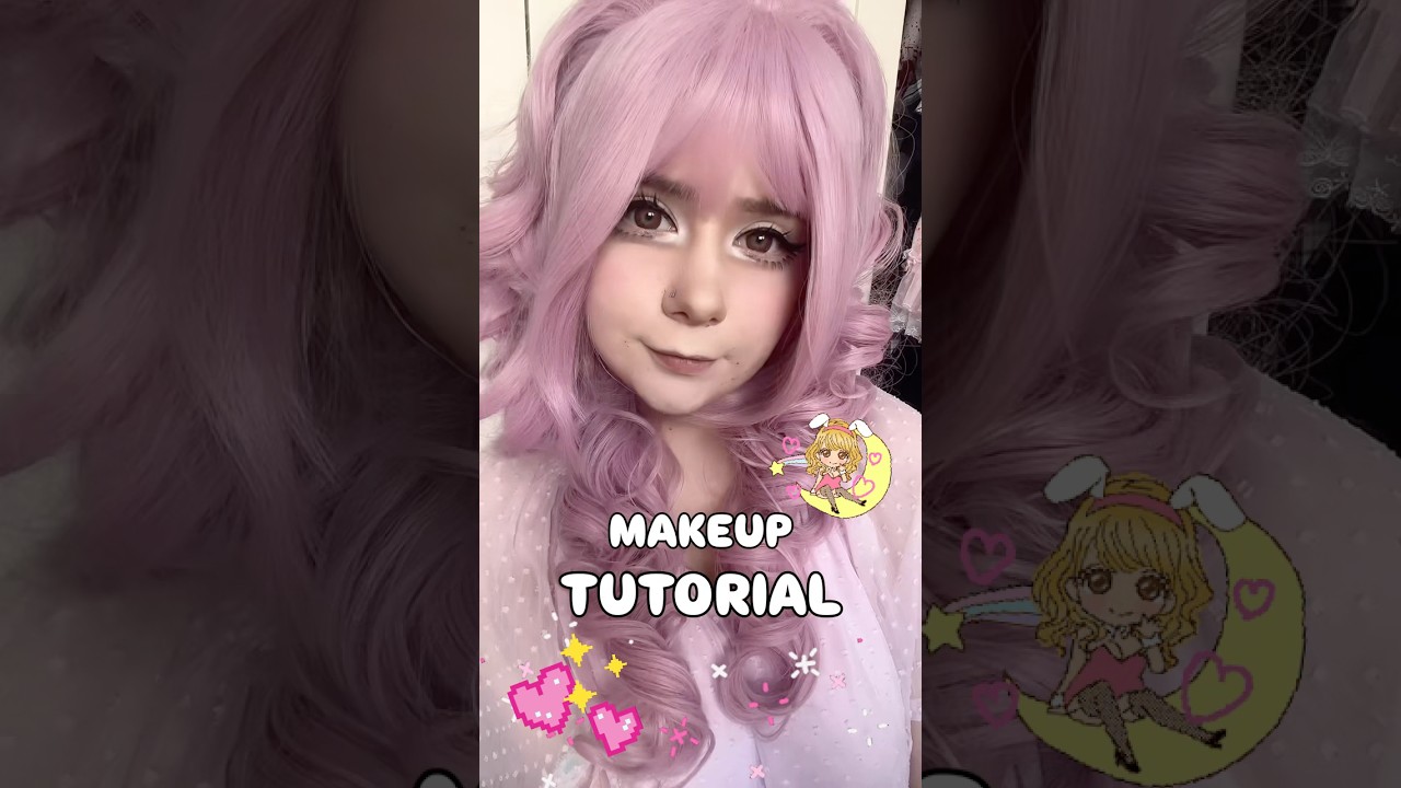 Tutorial na m&oacute;j lalkowy makijaż w stylu #jfashion ✨🩷 #makijaż #kawaii #dollmakeup