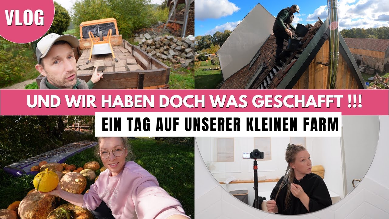 Kürbisernte | LETZTE Arbeiten auf dem Dach | Neue Haarfarbe 😯| UKF