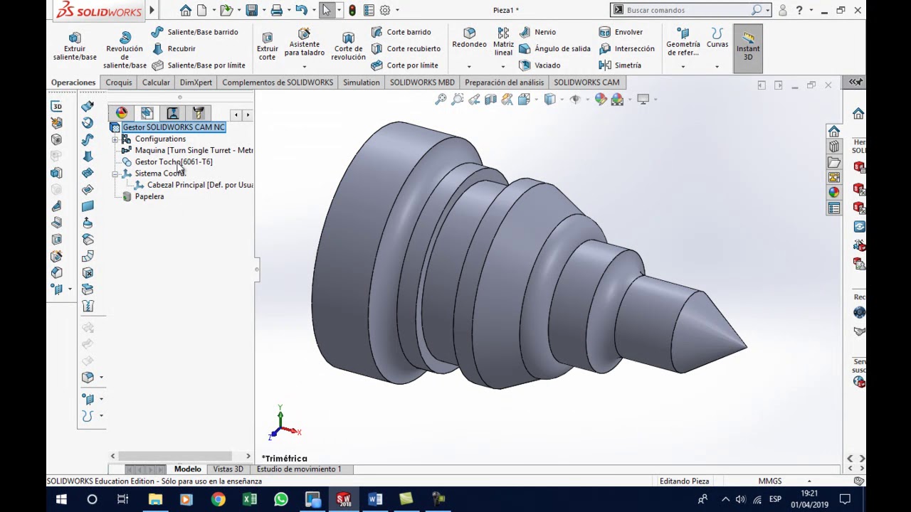 SOLIDWORKS CAM TORNO CNC