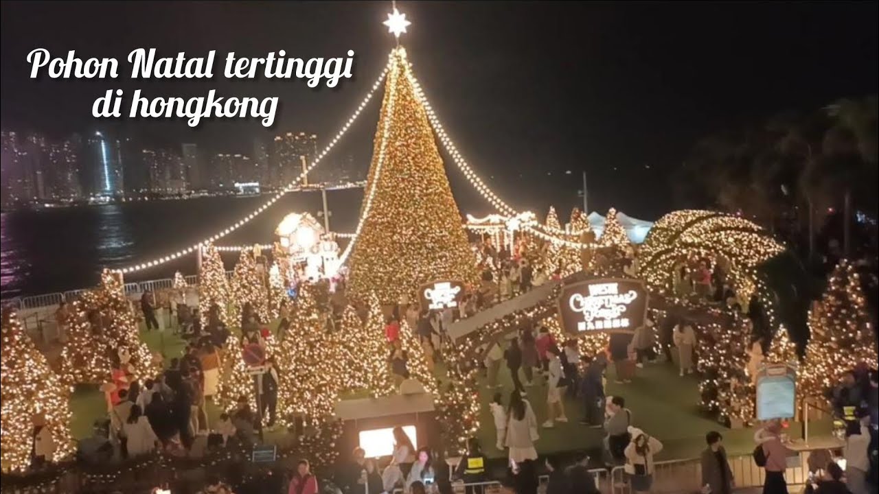 Pohon natal tertinggi di Hongkong berdiri dengan sangat megah sekali  || vlog tkw hongkong 