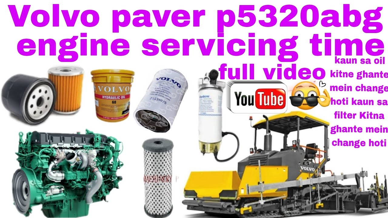 🛢️Volvo paver p5320abg engine servicing time#🙋Volvo paver ki engine servicing jankari#Volvo service