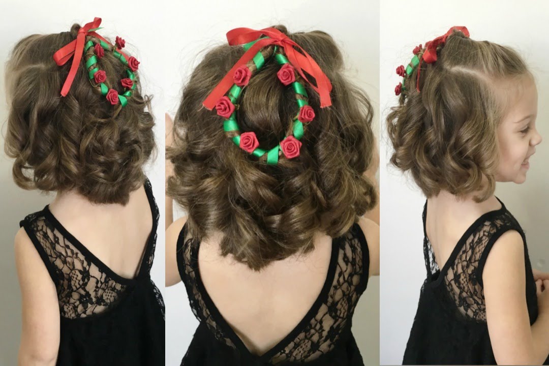 Christmas Wreath Hairstyle for Short Hair | 12 Braids of Christmas |