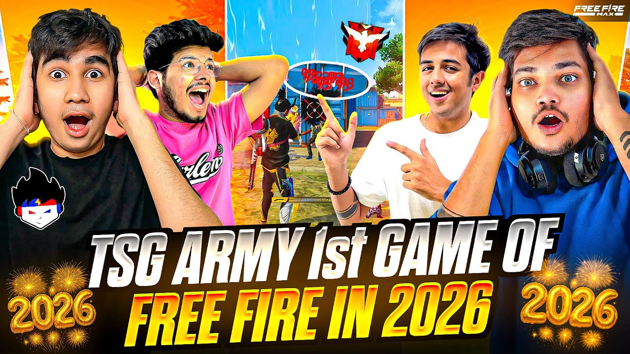 My First Booyah Of 2026 🥳🎉 With TSG Jash & TSG Mann 😍 - Free Fire Max