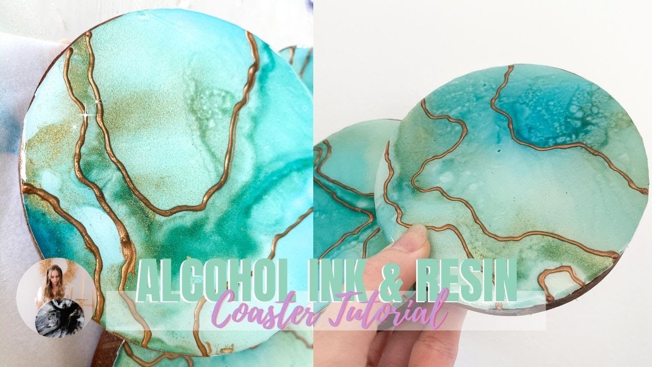 Alcohol Ink and Resin Coaster Tutorial #resincoasters