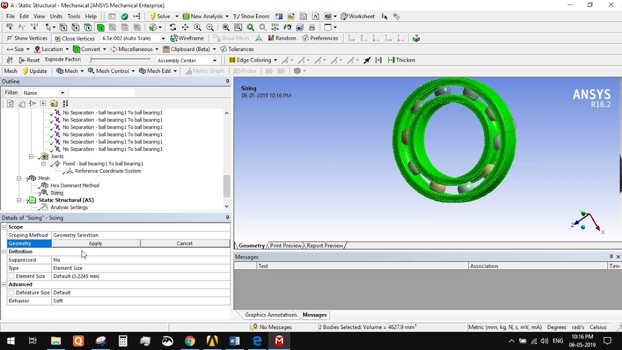 Ball Bearing Analysis in Ansys Workbench