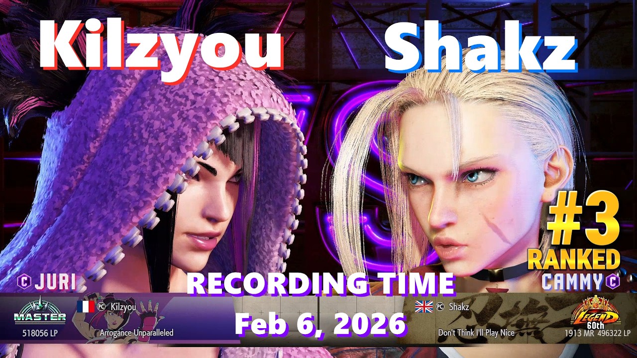 SF6⚡Kilzyou (Juri) vs Shakz (#3 Ranked Cammy)⚡High Level Gameplay
