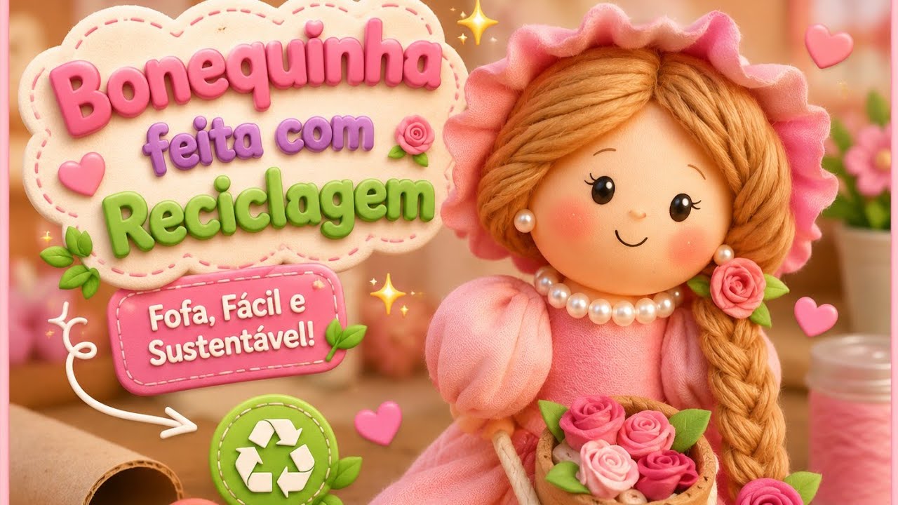 Como fazer uma linda bonequinha usando cone de linha.Faça e venda.