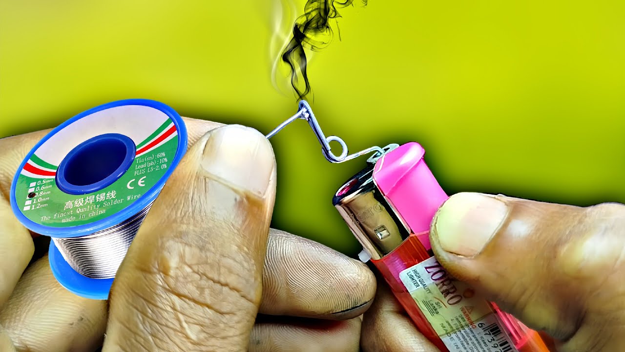 how to make soldering iron with lighter  | lighter hack