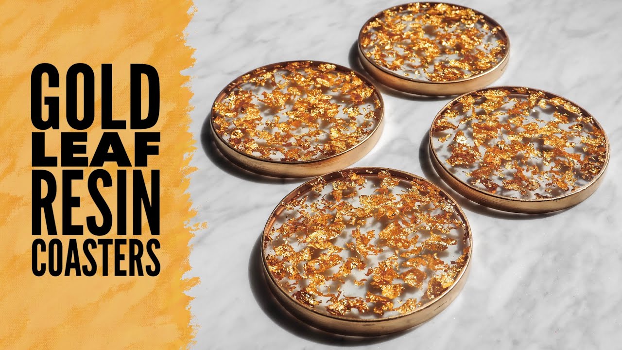 Clear Bubble Free Gold Leaf Coasters, Easy! - Deep Pour Resin Test