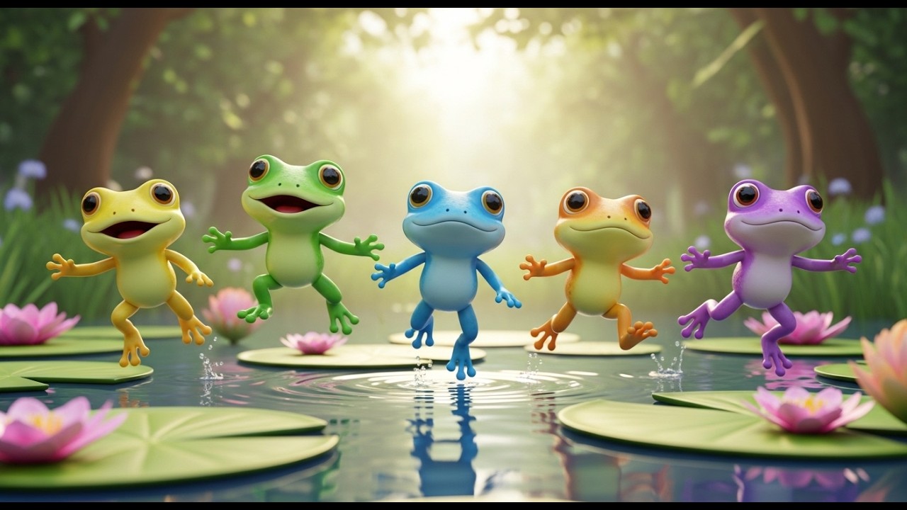 Cinco Sapinhos Fazem Croc Croc Croc | Cantiga de Roda e Sons dos Animais