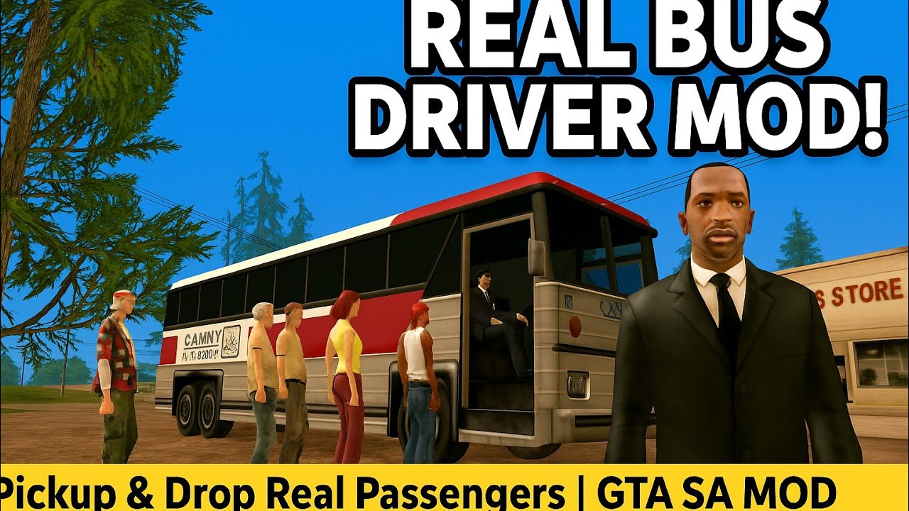 GTA San Andreas | Realistic Bus Driver Mod | Full Passenger Pickup & Drop-off! #gtasamods