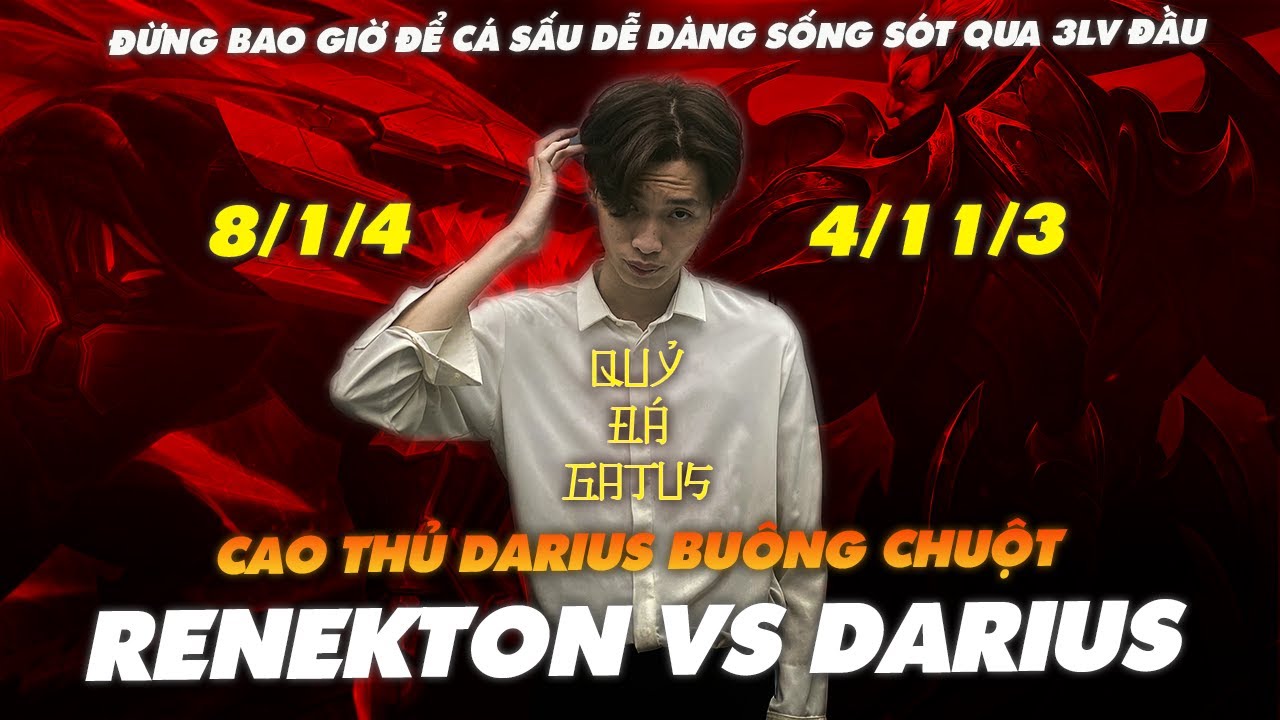 RENEKTON VS DARIUS | CAO THỦ DARIUS BU&Ocirc;NG CHUỘT TRƯỚC C&Aacute; SẤU CỦA QUỶ Đ&Aacute; GATUS