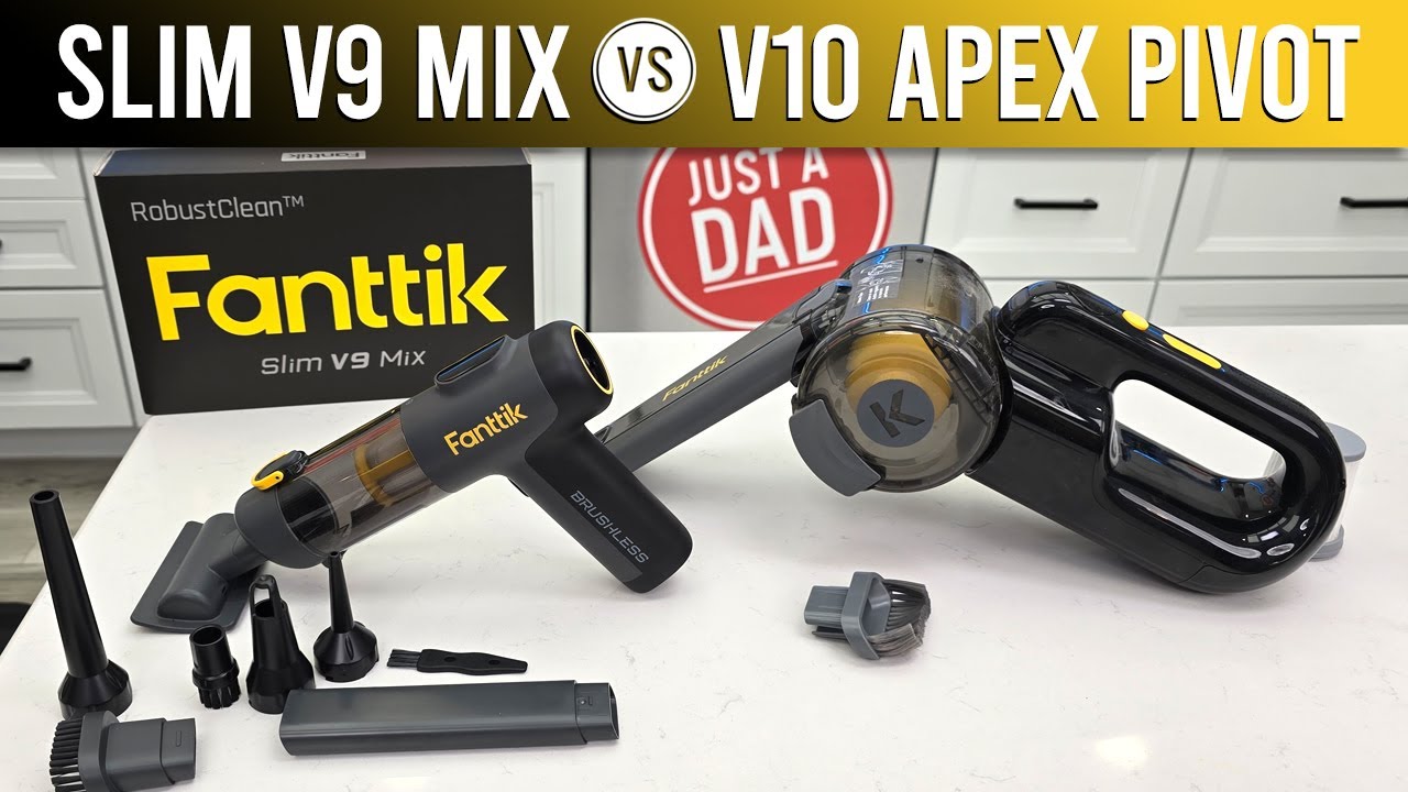 Fanttik Slim V9 Mix vs V10 Apex Pivot Car Vacuum COMPARISON