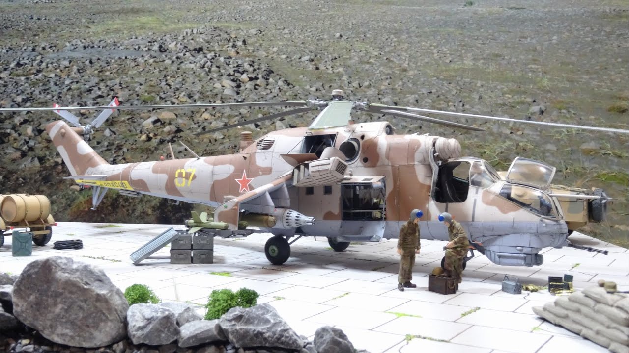 Mi-24 D - Russischer Kampfhubschrauber - Kartonmodell - cardboard - #papercraft