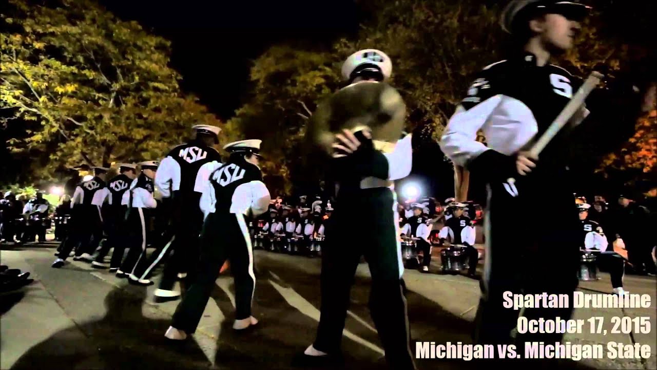MICHIGAN VS SPARTAN DRUMLINES - Drum Off (2015.10.17)