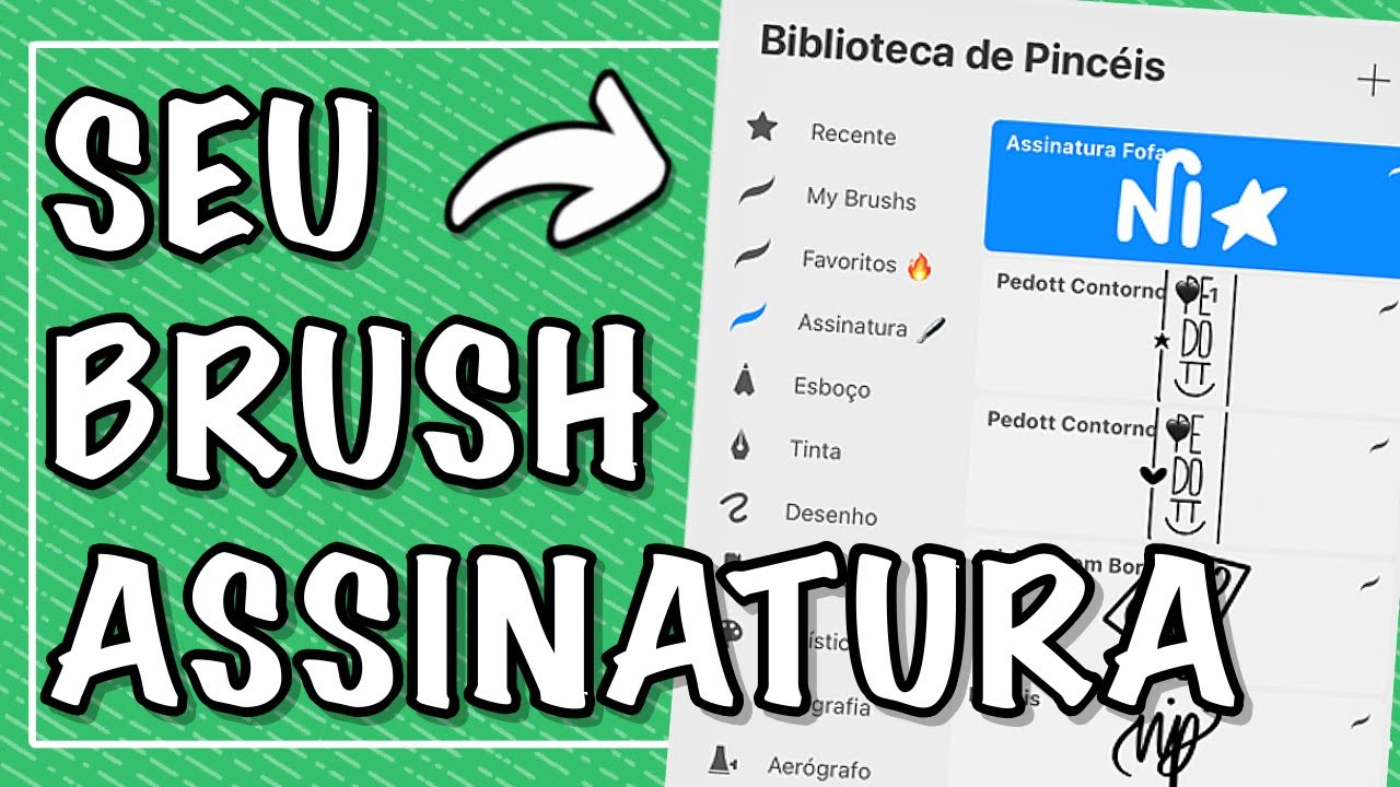 COMO FAZER BRUSH DE ASSINATURA | TUTORIAL DE PROCREATE ATUALIZADO 2022