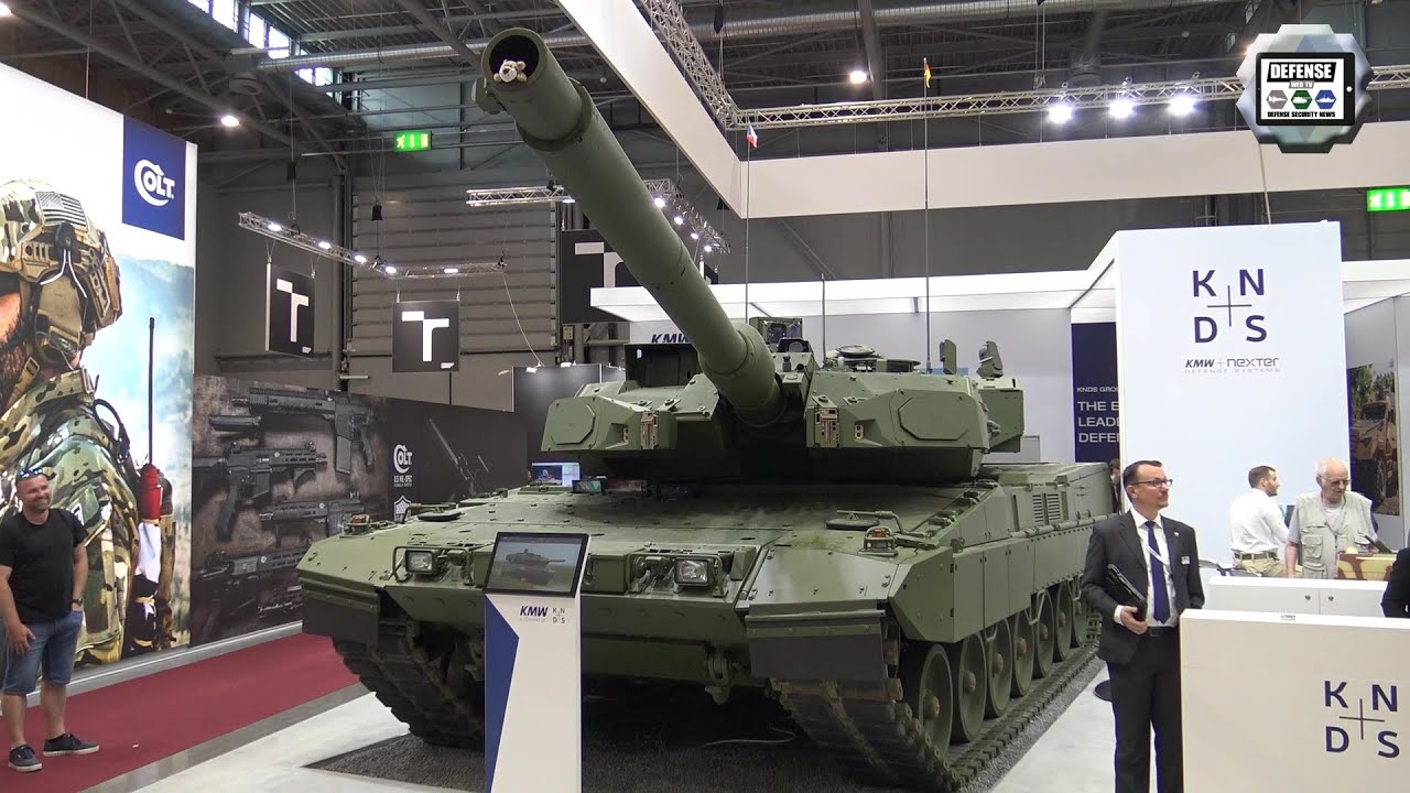 IDET 2023 Day 3 Defense Exhibition Brno Czech Republic Leopard 2A8 tank & Skynex air defense