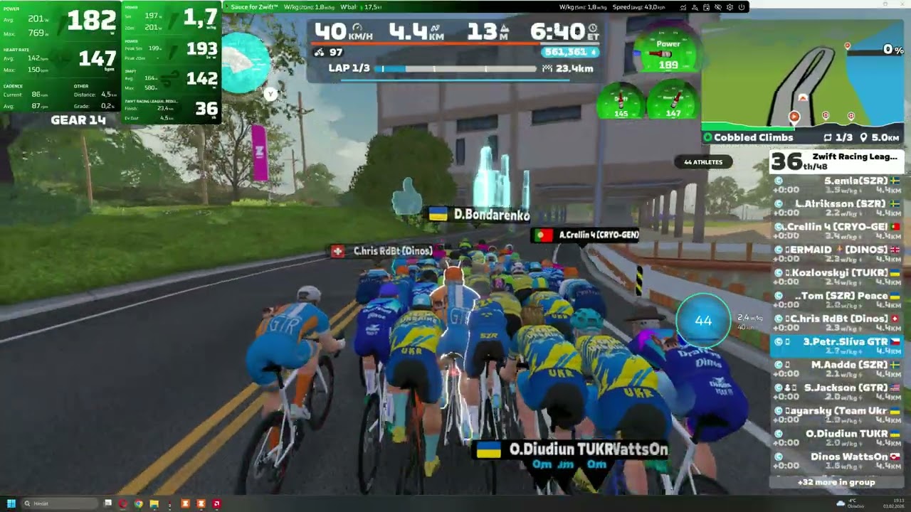 Zwift Racing League: Redline Rally - Open Lime Dev League Division1 C cat. not my day...